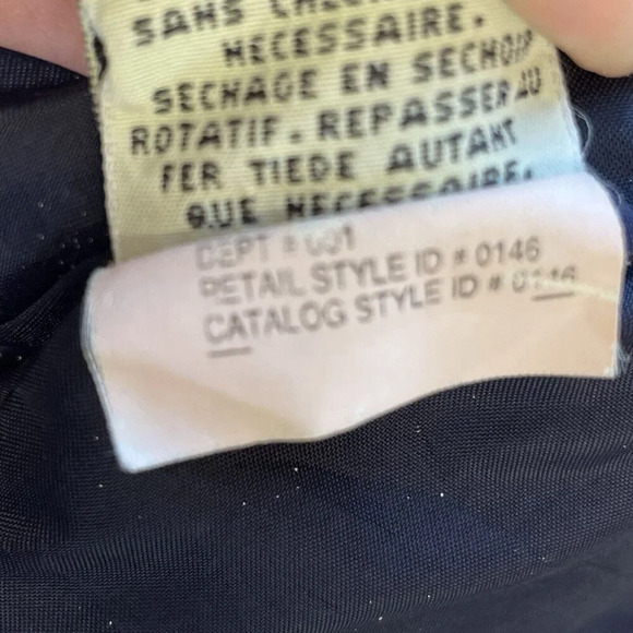 Eddie Bauer Mens S Jacket Red Canvas Coat Navy Lined Full Zipper & Snap Closure - Picture 11 of 12